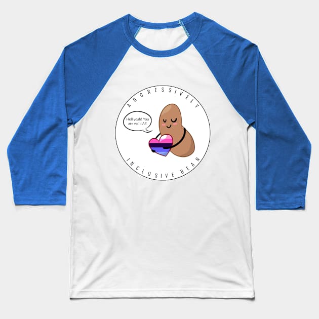 Omnisexual Pride: Aggressively Inclusive Bean Baseball T-Shirt by Bri the Bearded Spoonie Babe